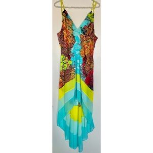Bebe Ocean Beach High Low Maxi Dress L